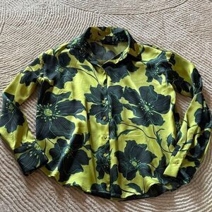 Bailey 44 Lime and Charcoal Floral Top